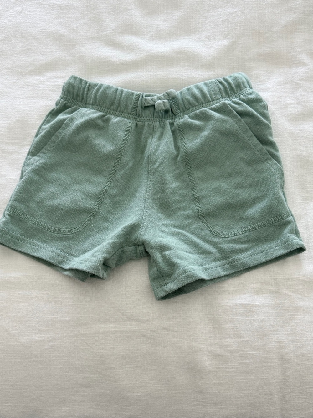 Carter's Light Sage Green Terry Drawstring Shorts